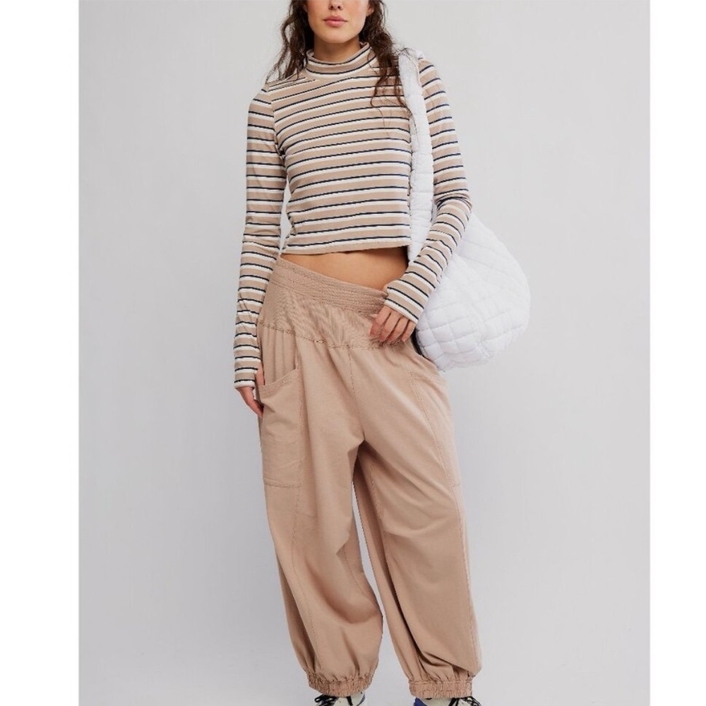 FP Movement by Free People Tan Wide-Leg Pocket Pants